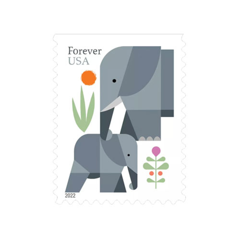 (2022) US Elephants First Class Forever Stamps