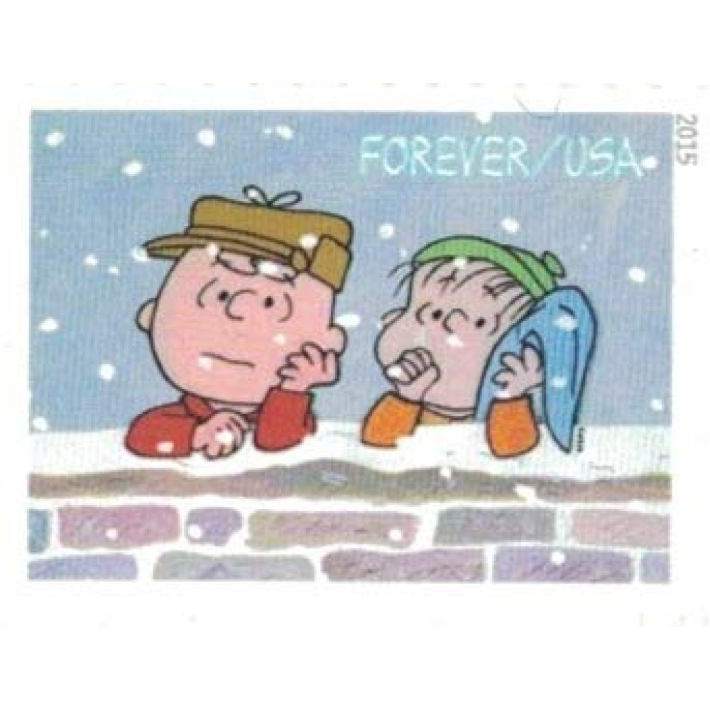 (2015) USPS Charlie Brown Xmas Pane of 20 Forever Postage Stamps