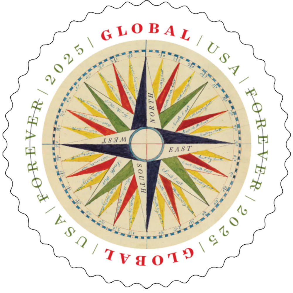 (2025) Global: 1794 Compass Rose Stamps, Sheet of 10