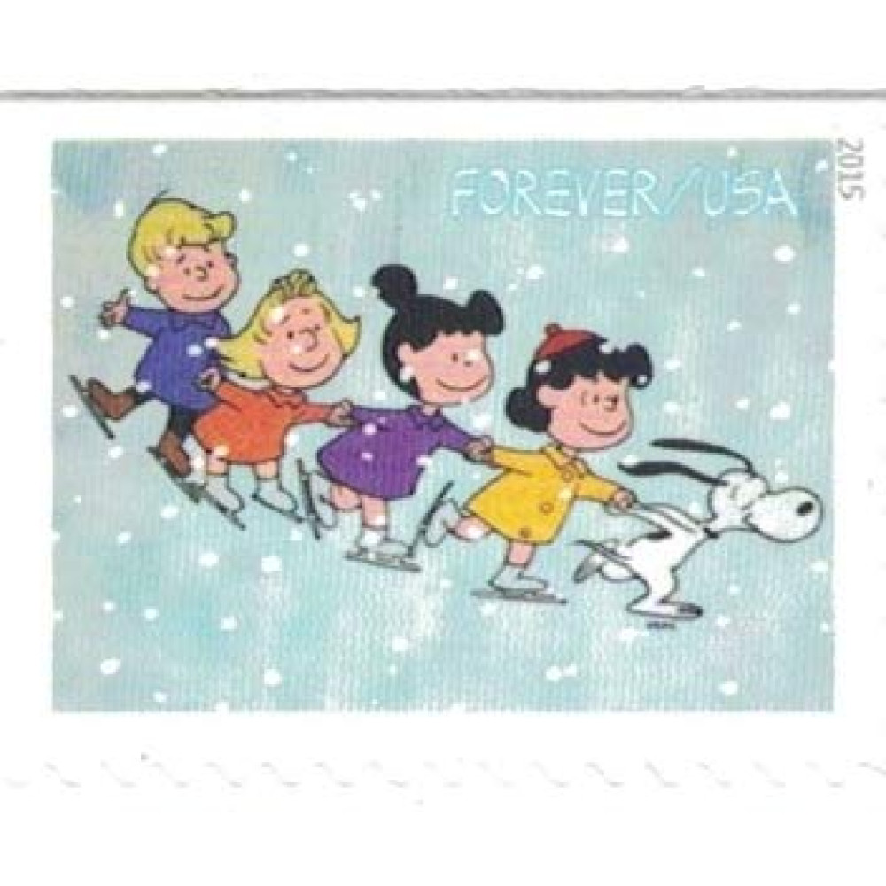 (2015) USPS Charlie Brown Xmas Pane of 20 Forever Postage Stamps